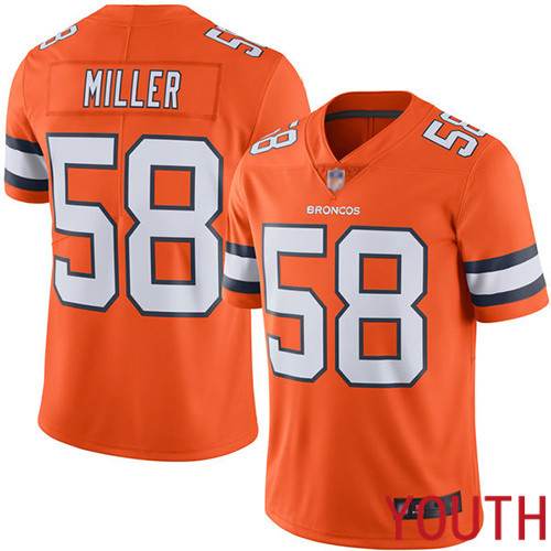 Youth Denver Broncos 58 Von Miller Limited Orange Rush Vapor Untouchable Football NFL Jersey